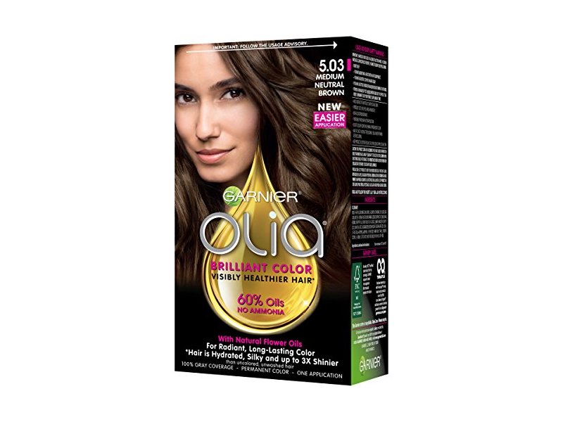 Garnier Olia Brilliant Color Permanent Color, 5.03 Medium Neutral Brown