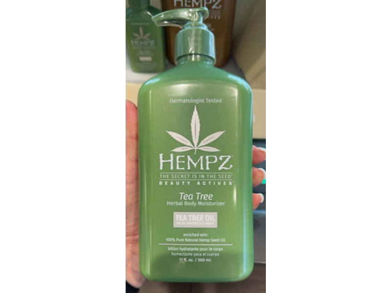 Hempz Herbal Body Moisturizer, Tea Tree, 17 fl oz/500 mL