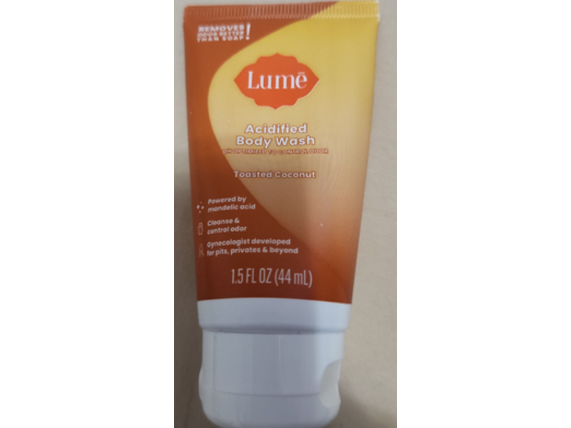 Lume Acidfied Body Wash, Toasted Coconut, 1.5 fl oz/44 mL