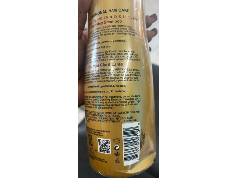 Keratin Cure Clarifying Shampoo, Gold & Honey, 32.5 fl oz/960 mL