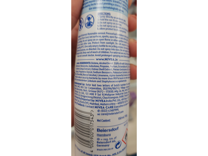 Nivea Infini Fresh Deodorant, Fresh Natural, 5 oz/150 mL