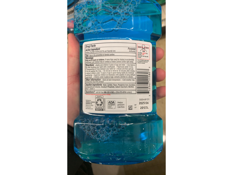 Listerine Smart Anticavity Fluoride Rinse, Bubble Blast, 16.9 fl oz/500 mL, Pack Of 3