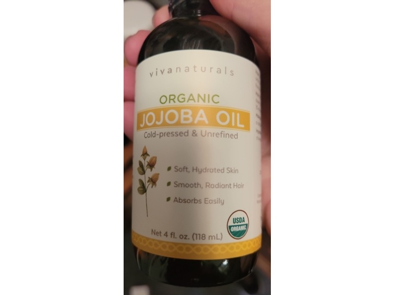 Viva Naturals Organic Jojoba Oil, 4 fl oz/118 mL