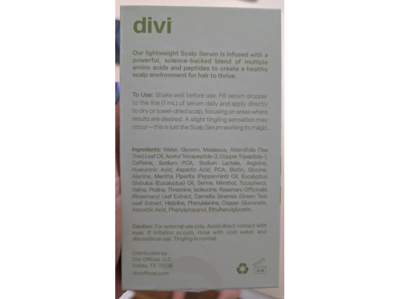 Divi Scalp Serum, Revitalize + Detoxify, 3.38 fl oz/100 mL