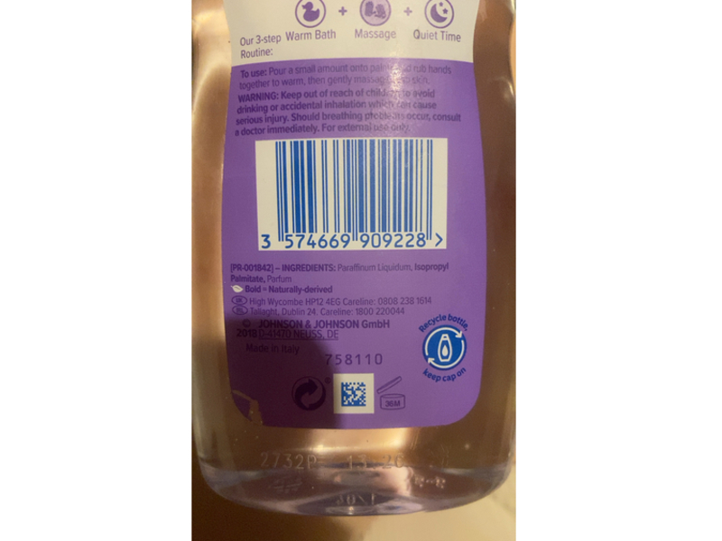 Johnson's Baby Bedtime Oil, 300 mL