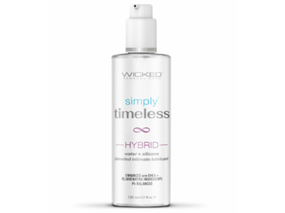 Wicked Simply Timeless Hybrid Water + Silicone Bleanded Intimate Lubricant, 4 fl oz/120 mL