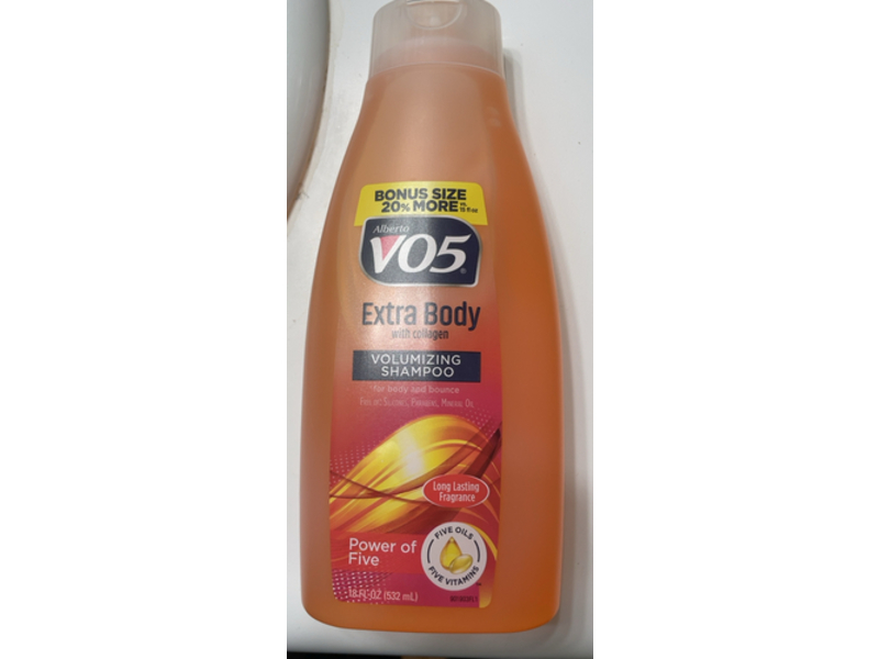 Alberto VO5 Extra Body Volumizing Shampoo, Power Of 5, 18 fl oz/532 mL