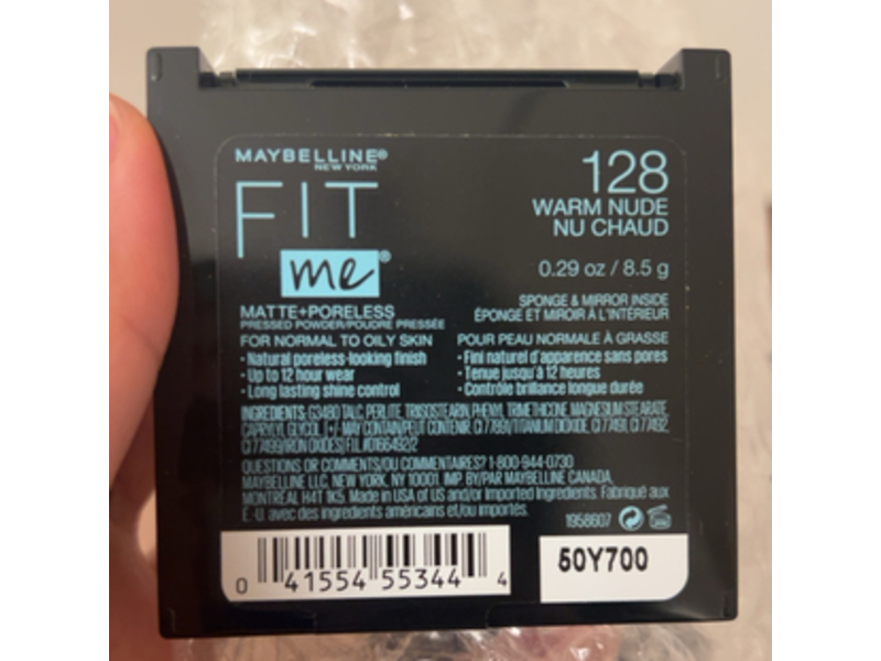 Maybelline New York Fit Me Matte + Poreless Powder, 128 Warm Nude, 0.29 oz/8.5 g