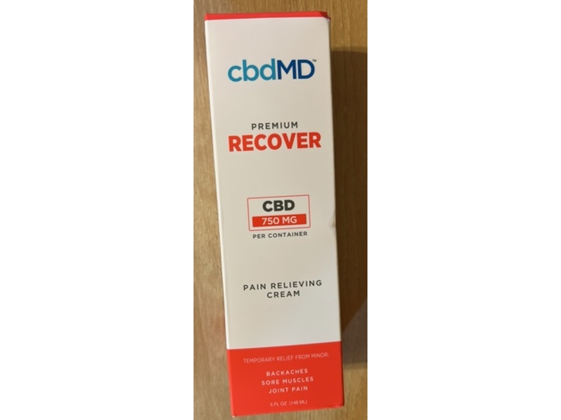 CbdMD Premium Recover Pain Reliving Cream, 5 fl oz/148 mL
