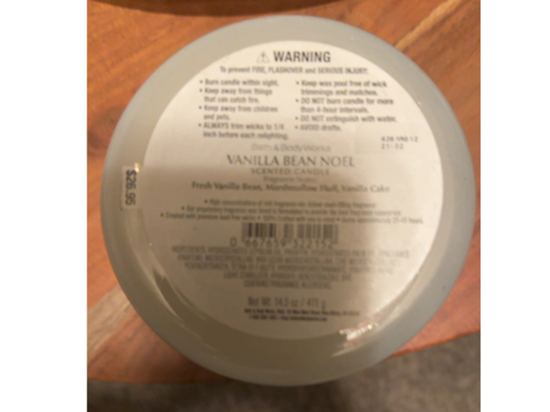 Bath & Body Works Soy Wax Blend Candle, Vanilla Bean Noel, 14.5 oz/411 g