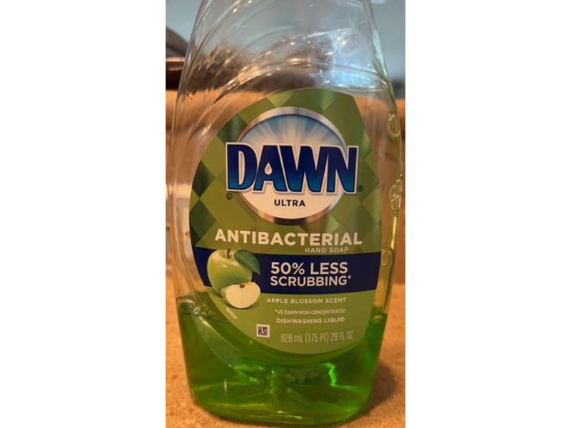 Dawn Ultra Antibacterial Dishwashing Liquid, Apple Blossom Scent, 28 fl oz/828 mL
