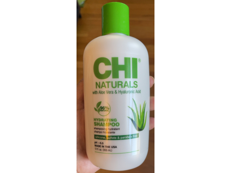 CHI Naturals Hydrating Shampoo, Aloe Vera & Hyaluronic Acid, 12 fl oz/355 mL