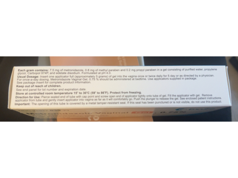 Metronidazole Vaginal Gel 0.75%, 70 g Encube (Rx)