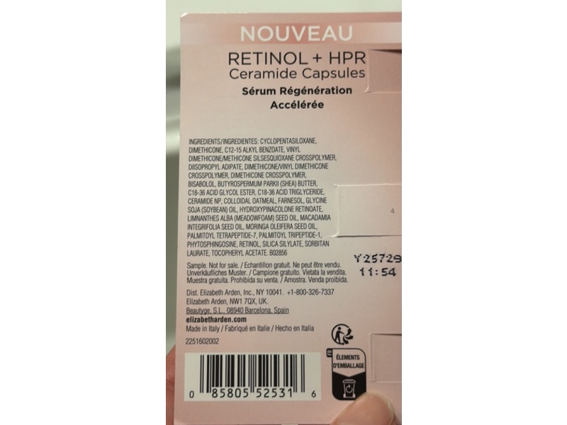 Elizabeth Arden New York Rapid Skin Renewing Ceramide Serum Capsules, Retinol + HPR, 0.11 fl oz/3.2 mL, 7 Count