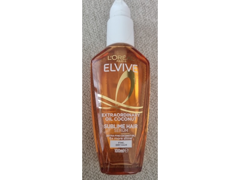 Loreal Paris Elvive Sublime Hair Serum, Extraordinary Oil Coconut, 3.4 fl oz/100 mL