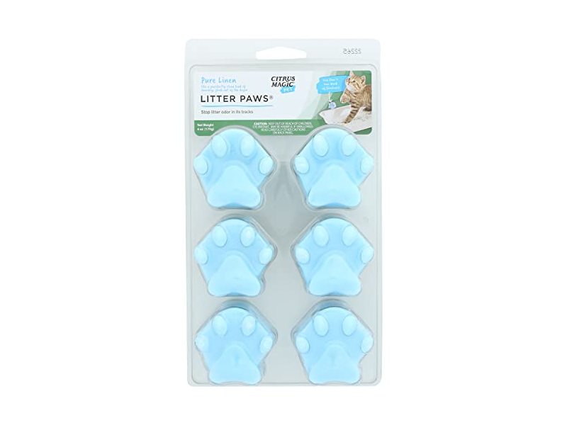 Citrus Magic Pet Litter Paws Odor Eliminator, Pure Linen, 6 oz/170 g, 6 Count