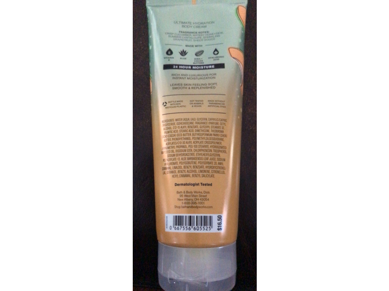 Bath & Body Works Cucumber Melon Body Cream, Shea Butter + Hyaluronic Acid, 8 oz/ 226 g
