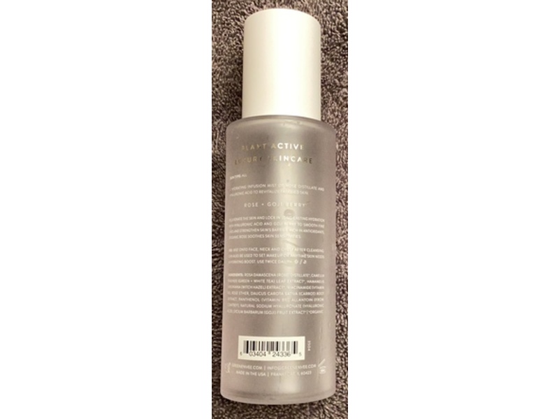 Green Envee Hydrate Facial Mist, Rose + Goji Berry, 4 fl 0z/120 mL