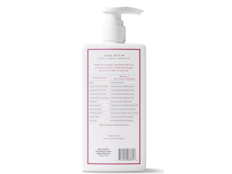 Native Volumizing Shampoo, Vanilla & Cactus Flower, 16.5 fl oz/487 mL