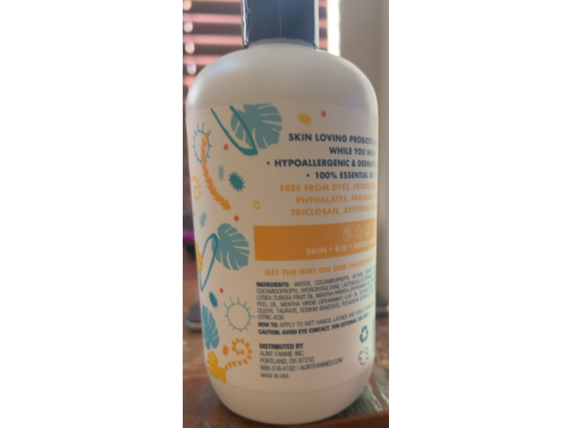 Aunt Fannie's Probiotic Hand Soap, Fresh Lemon, 12 fl oz/355 mL