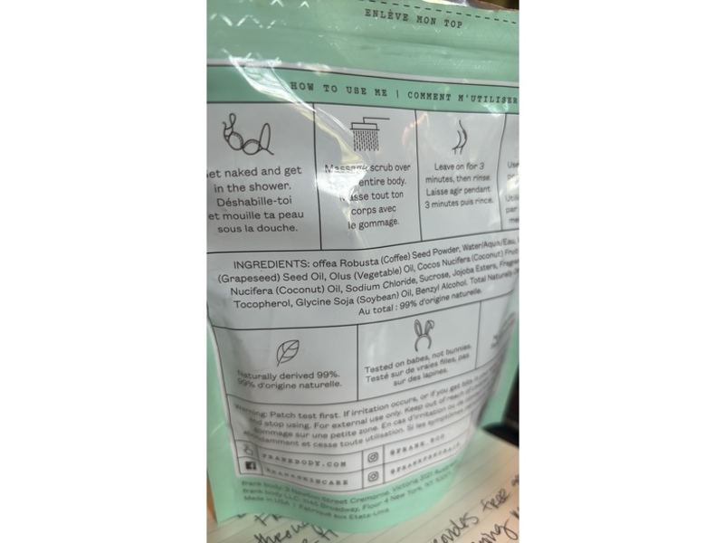 Frank Body Scrub, Coconut Coffee, 7 oz/200 g