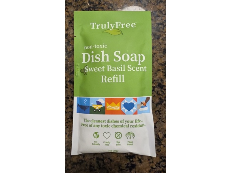 Truly Free Dish Soap, Sweet Basil Scent, 3 oz/85 g