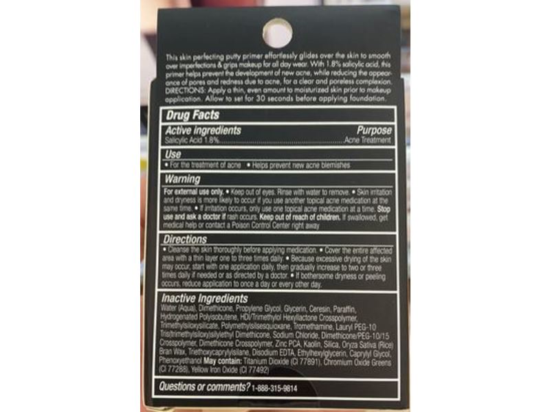 E.l.f. Acne Fighting Putty Primer, Universal Sheer, 1.8% Salicylic Acid, 0.74 oz/21 g