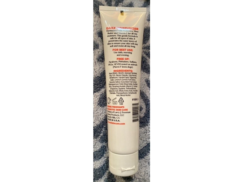 Pierre Freeman’s Probiotic Skin Care Daily Moisturizer, Shea Butter & Vitamin E, 3.3 fl oz/100 mL