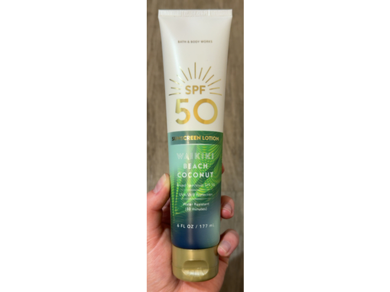 Bath & Body Works Sunscreen Lotion, SPF 50, Waikiki Beach Coconut, 6 fl oz/177 mL