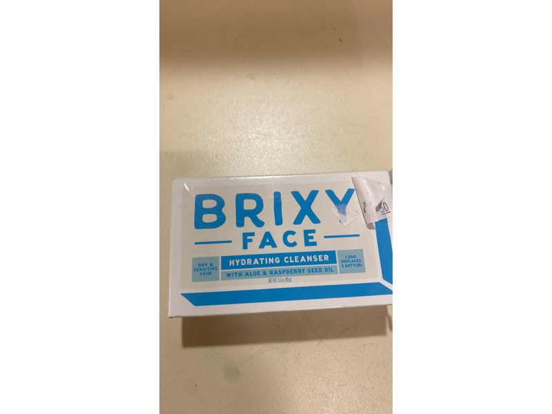 Brixy Face Hydrating Cleansing Bar, Aloe & Raspberry Seed Oil, 3.5 oz/99 g
