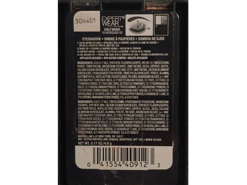 Maybelline New York Expert Wear Eyeshadow Quads, Sunlit Bronze, 0.17 oz /48 g