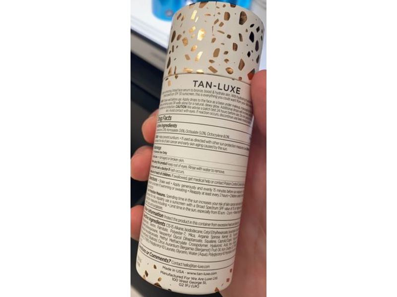 Tan Luxe Illuminating Bronzing Drops, Super Gloss, SPF 30, 1.01 fl oz/30 mL