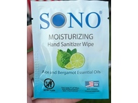 Sono Moisturizing Hand Sanitizer Wipe, Aloe And Bergamot Essential Oils, 25 Count, Pack Of 6 - thumbnail 2