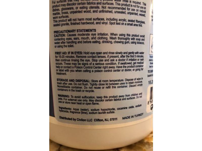 UltraClean X Cleaning Wipes With Bleach, Fresh Lime, 75 Count