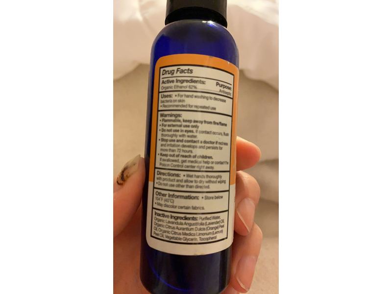 Eo Essential Oils Organic Hand Sanitizer Spray, Sweet Orange, 2 fl oz / mL