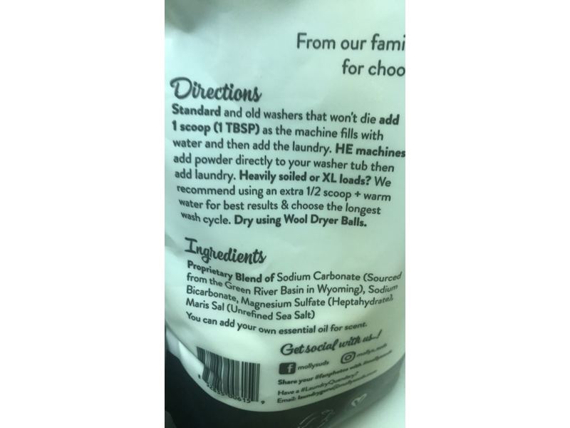 Molly's Suds Original Laundry Powder, Unscented, 120 Loads