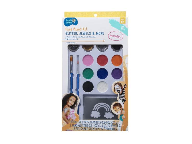 Hello Hobby Face Paint Kit, Glitter, Jewels, & More