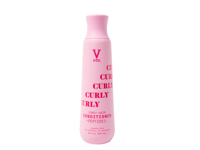 V & Co. Curly Hair Conditioner, +Peptides, 12 fl oz/355 mL