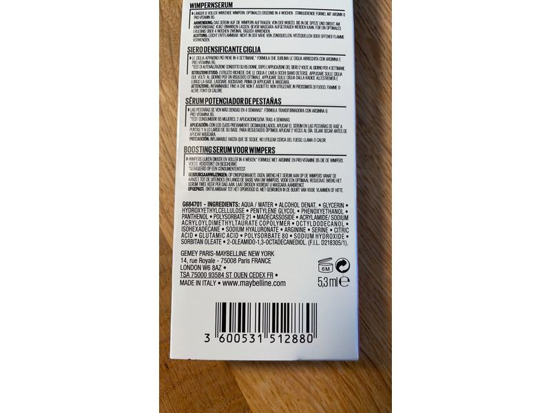 Maybelline New York Lash Sensational Boosting Eyelash Serum, Clear, 5.3 mL