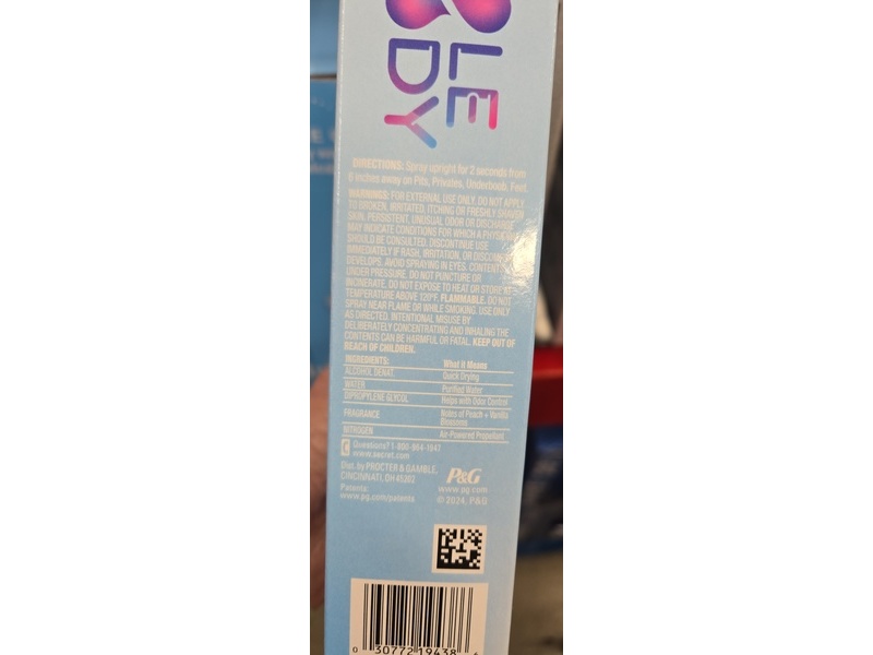 Secret Whole Body Deodorant, Peach & Vanilla, 3.5 oz/99 g, Pack Of 2