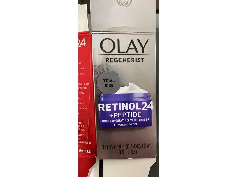 Olay Regenerist Retinol 24 +Peptide Night Hydrating Moisturizer, Fragrance-Free, 0.5 fl oz/15 mL