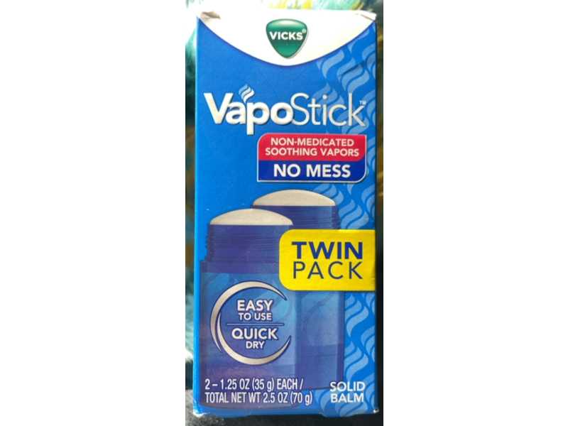 Vicks Vapo Stick Non-Medicated Solid Balm, 1.25 oz/35 g, Pack Of 2