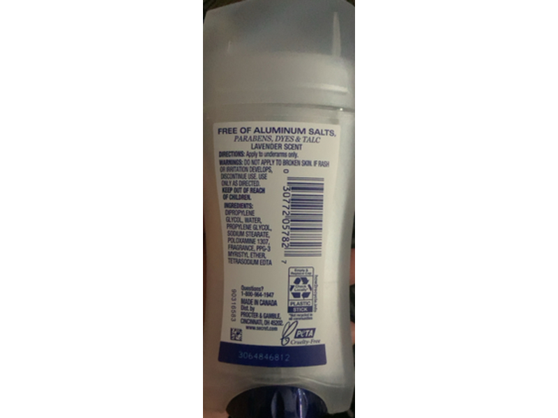 Secret Clear Solid Deodorant, Claear Lavender, 2.4 oz/68 g