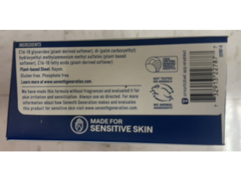 Seventh Generation Fabric Softener Sheets, Free & Clear, 80 Count, Pack Of 8