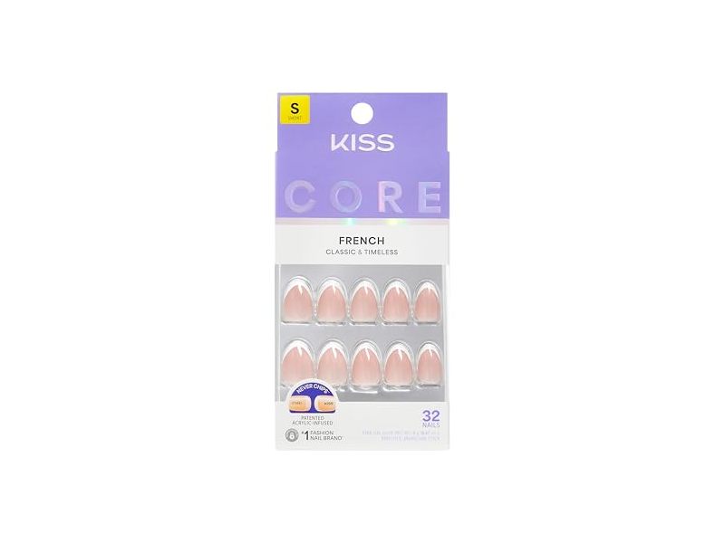 Kiss Core French Press On Nails, Passionate, 32 Count