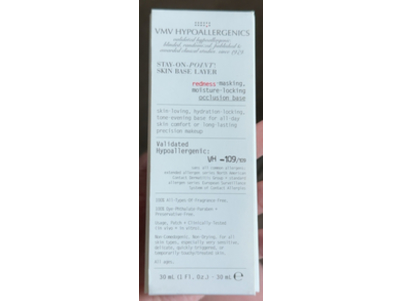 VMV Hypoallergenics Stay On Point Skin Base Layer, 1 fl oz/30 mL