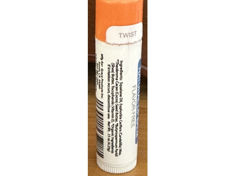 Cleure Natural Lip Balm, Flavor Free, 0.15 oz/4.25 g