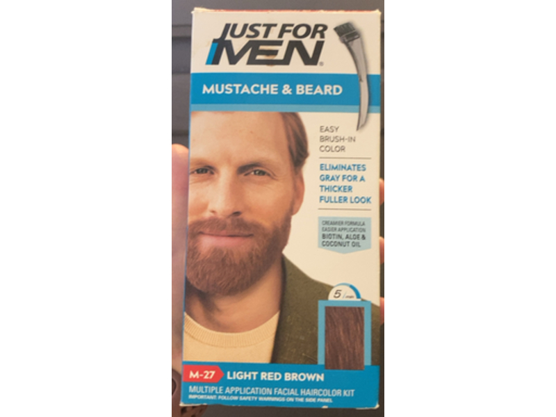 Just For Men Mustache & Beard Facial Haircolor Kit, M - 27 Light Red Brown