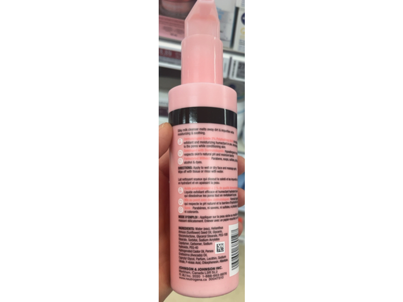 Neutrogena Skin Balancing Gentle Milky Cleanser, Polyhydroxy Acid & Avocado Oil, 186 mL