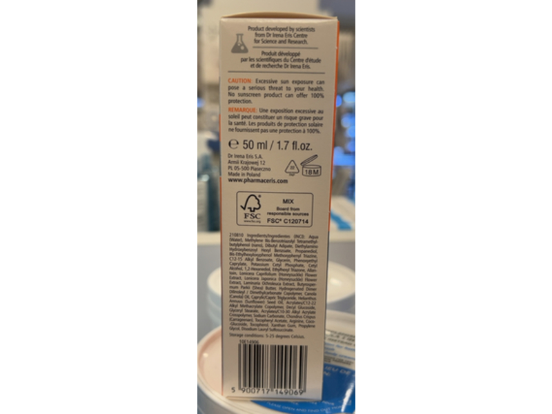 Pharmaceris Broad Spectrum Protective Cream, SPF 50 +, 1.7 fl oz/50 mL